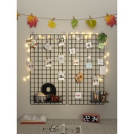 Dormitory Wall Grid Version Shelf Photo Display Stand Perforation-Free Iron Grid Photo Wall Iron Per