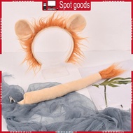 XI Lion Costume Set Lion Ears Headband Tail Animal Fancy Costume Kit for Kids Adult