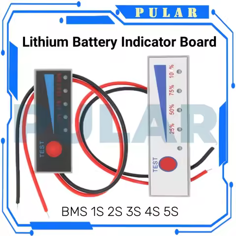 1S 2S 3S 4S 5S 4.2V-21V Lithium Battery Li-po Li-ion Capacity Indicator PLR Board Power Display Char