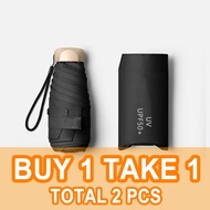 【Buy 1 Take 1】QUYA Small Umbrella UV Protection Umbrella Small Pocket Size Umbrella for Kid Girl Pin
