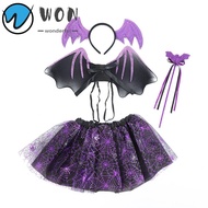 WON Bat Wings Sets, Bat Wings Headband Halloween Cosplay Costume, Cute Tutu Skirt Masquerade 2-8year