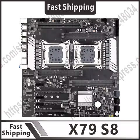 X79 S8 Eight Channel E-ATX Dual CPU LGA2011 Motherboard Support For Dual E5 V1V2 DDR3 ECC REG 256G X