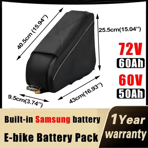 Electric Bike Triangle chamrider battery 48v 45ah 52V 72V 60V 30AH 35 40ah 50ah 60ah 100A BMS Huge C