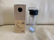 JUST HOME 品雅素采雙層玻璃瓶 304不銹鋼 食品級矽膠 泡茶玻璃瓶 260ML 泡茶玻璃杯