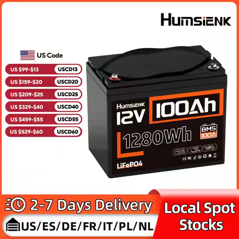 Humsienk 12V 100Ah LiFePO4 Battery 100A BMS Home Energy Storage / Outdoor Power Supply Lithium Iron 
