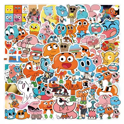 57Pcs The Amazing World of Gumball Stickers Darwin Gumball DIY Sticker Scrapbooking Phone Luggage Sk