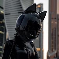 HNJ Full Face Casco Moto Breathable Motocross Helmet Removable Cat Ears Helmet Detachable Bow Casco 