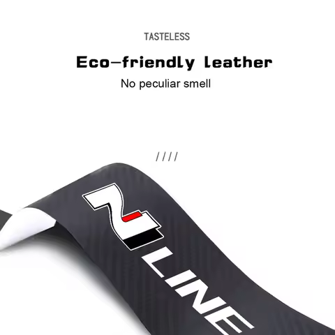 4pcs Car Sticker Door Carbon Leather Fiber Sill Plate for Hyundai N Nline TUCSON KONA SONATA VELOSTE