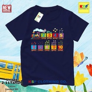KSF - Educational Children's T-Shirt with Number Motif 12345678910 Ages 2-11T Cotton Combed 30s NA/