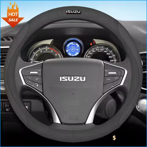 Leather Car Steering Wheel Cover for Isuzu D-MAX 2012 - 2024 MU-X 2012 - 2024 DMax MUX 2012 - 2024 A