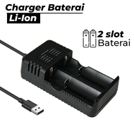 Charger Baterai Lithium USB 4.2V Smart Charger Baterai Universal 2 Slot- HD232650