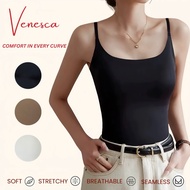 VENESCA - [2853] Tanktop Seamless Bra Cup Soft Antibacterial Tank Top Permanent CupWanita Spaghetti 