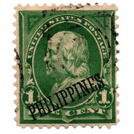 1899 - 1901 Philippine/USA 1c USPS Benjamin Franklin Stamp Overprinted PHILIPPINES AMERICANA