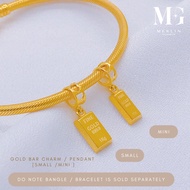 Merlin Goldsmith 22K 916 Gold "Gold Bar" Charm / Pendant