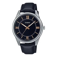 [Powermatic] Casio MTPV005L-1B5 MTP-V005L-1B5 Standard Analog Black Leather Strap Men's Dress Watch