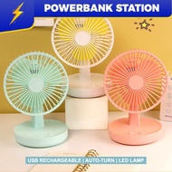 PSB_ Portable Mini Table Fan LED Night Light With USB Charging Rechargeable Desktop Fan For Office