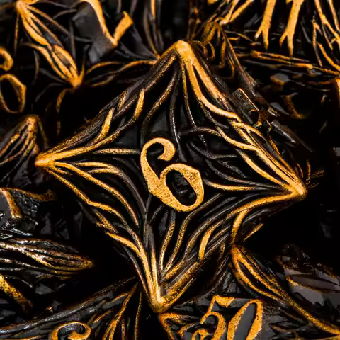 OGCOPHEN D and D Tree Root Dnd Metal Role Playing Game Dice Set for Dnd D6 Dungeon and Dragon Blood 