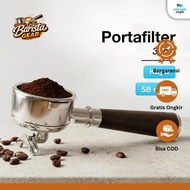 One Two Cups Non-Pressurized Portafilter E61 Stainless Steel 58mm Wood - CHA304