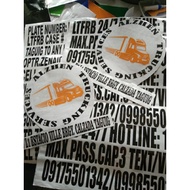 LTFRB STICKER/TRUCKING SERVICES /L300 STICKER/UV EXPRESS STICKER/TAXI STICKER