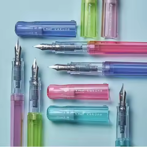 Pilot Kakuno Transparent Color Smiley Fountain Pen F&M Aesthetic Standard Pen Tip Kawaii Family Call