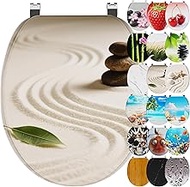 Ribelli Toilet Seat with Soft-Close Mechanism, Toilet Lid O-Shape in Many Designs, Toilet Lid, Easy 