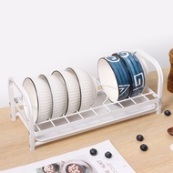 ST/🪁Baijie Kitchen Shelf Dish Rack Storage Countertop Commodity Shelf Draining Rack Cupboard Dish Rack White Bowl Rack H