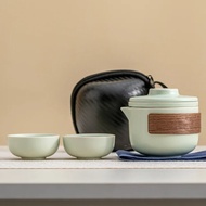 4 Piece Set of Portable Teacup Set Travel Set Ceramic Kung Fu Tea Set Outdoor Camping One Teapot and