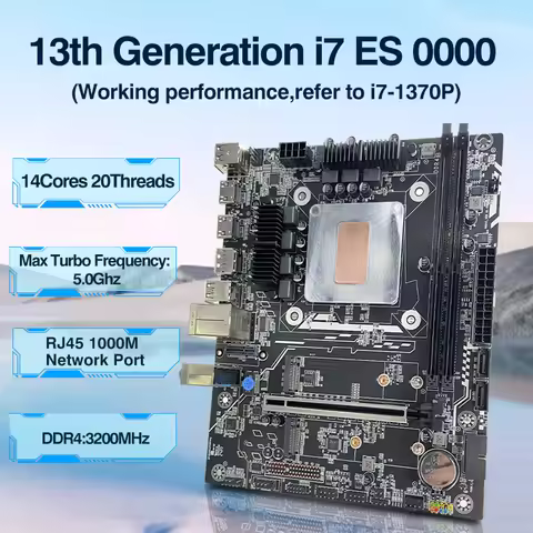 DIY Gaming Computer M-ATX DIY Desktop Motherboard CPU RAM COMBO 13th Kit Interposer Core CPU Q1J2(i7