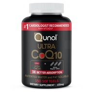 Qunol Ultra CoQ10 100mg Softgels- 3X Better Absorption Coenzyme Q10 Supplements - Antioxidant Supple