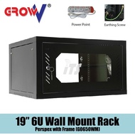 19" 6U Wall Mount Equipment Rack (Perforated / Perspex Door)