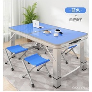 Foldable Table Household Dining Table Simple Outdoor Portable Small Square Table Stall Table Folding Dining Table and Chair