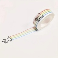 Tape Japanese Cute Rainbow Kitten Handbook Tape Writable Tape Cat Basic Material Sticker Creative Co