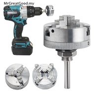 [MrGreatGood] 3 Jaw Zinc Alloy Lathe Chuck Wood Turning Clamp Drilling Tool Threaded Back For Machine With Connecg Rod Chuck Hand Drill Connecg Rod [MY]