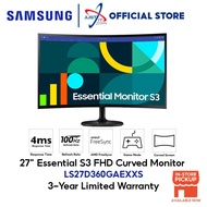 SAMSUNG LS27D360GAEXXS 27" ESSENTIAL S3 CURVED MONITOR ( 27" VA FHD / 4MS / 100HZ / AMD FREESYNC / H