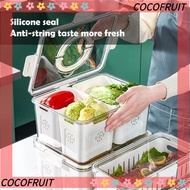 COCOFRUIT Fridge Storage Box, with Lid Handle Fridge Organizer, Durable Plastic Stackable Fridge Storage Container Home