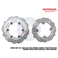 ADV150 ADV160 100% ORIGINAL FRONT REAR BRAKE DISC PLATE DEPAN BELAKANG 45351-K0W-N01 43251-K0W-N01