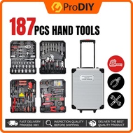 TBS187 187Pcs Craft Hand Tools In Aluminium Trolley Case Tool Box Set