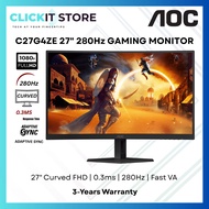AOC C27G4ZE 27" CURVED FHD 280Hz Gaming Monitor | Fast VA/0.3ms Response Rate/Adaptive Sync