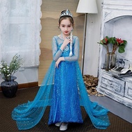 Elsa Princess Dress Female Frozen Dress Elsa Dress Elsa Dress Girls Dress100709Aa