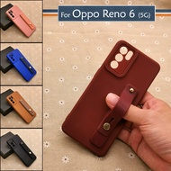 Oppo Reno 6 5G Plain DIY Ring I-Ring Back Silicone Case TPU Soft Cover Casing Mobile Stand Housing