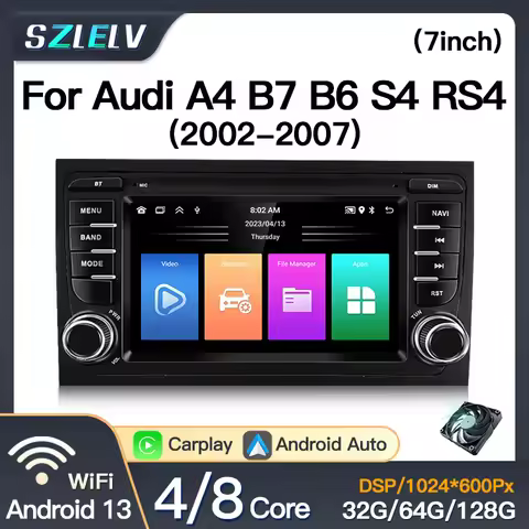 For Audi A4 B7 B6 S4 RS4 2002-2007 S4 RS4 B6 B7 Android 13 Car Multimedia Radio Player Wireles CarPl