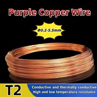 T2 Copper Wire Red Copper Wire Pure Copper Conductive Bare Copper Wire Purple Copper Wire 0.2-5.5mm 