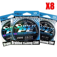 XG X8 Braided Super PE Fishing Line 150m 300m 8 Strands Multifilament Lines Weaves 20lb 25lb 30lb 40