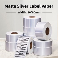 Bar Code Adhesive Label Stickers Silver PET