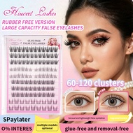 【No Need Glue Eyelashes 】hisweet 100-120 Cluster Self-Adhesive Eyelashes Softer Lashes Glue-Free  ey