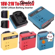 TOPABC 1Pcs Smart Transformer, 18V 20V To 220V Multifunctional Battery Inverter, Dual Plug Household