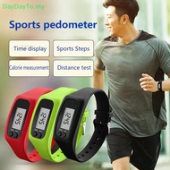 DayDayTO   LED Pedometer Bracelet Step Counter Watch 12/24H Time Display Step Counter Watch Silicone