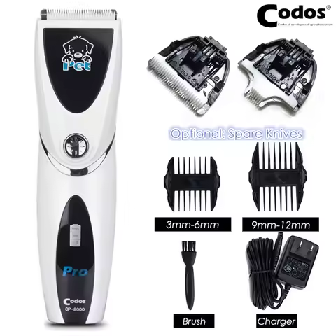 Codos CP8000 Professional Cat Dog Hair Trimmer Electric Mower Pet Hair Clipper Rechargeable Pets Gro