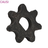 CAUSI Motor Pinion Gear, Thickness 3mm Carbon Steel Chain Wheel Sprocket, Durable Black 7 Teeth Pini