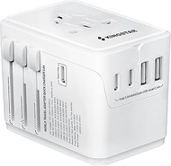 Universal International Plug Travel Adapter, 6 in 1 Wall Charger with 3 Type-C 5.8A 29W PD Fast Char